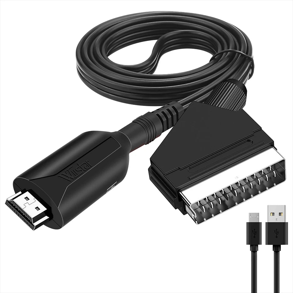 SmartGearPros HDMI to SCART Converter – AV Adapter for Retro TVs, DVD Players & Legacy Displays