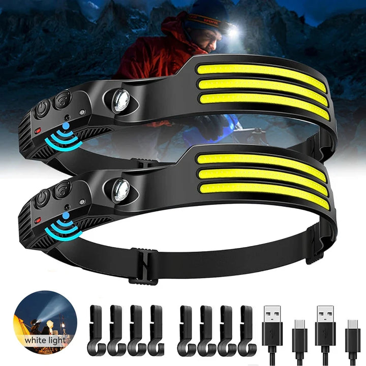SmartGearPros LED Headlight Flashlight - USB Rechargeable Waterproof Headlamp