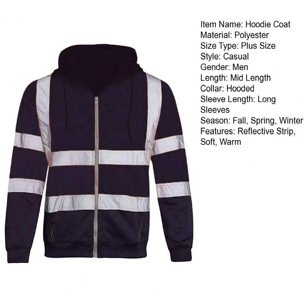 SmartGearPros Reflective Strip Hoodie – High-Vis Pullover for Work, Street Style & Night Safety