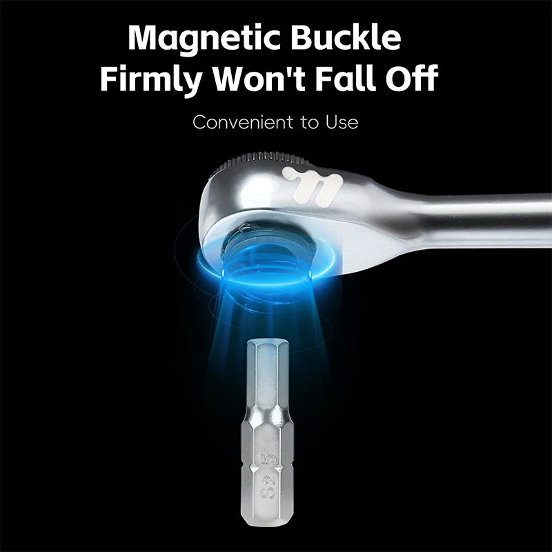 Bit heads organized in magnetic holder tray