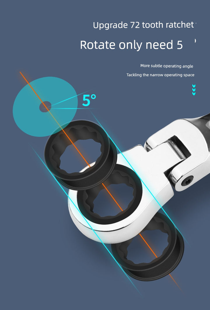 SmartGearPros Short Handle Fast Ratchet Wrench – Dual-Purpose, Labor-Saving, Offset Spanner (10-13mm)