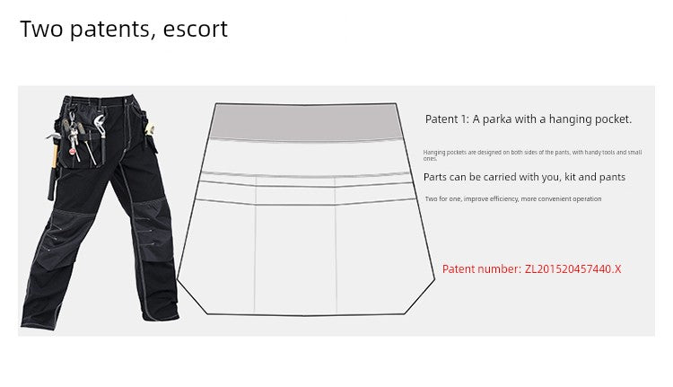 Swedish Baoshiji B129 Kneecap Protection Parka Wear Resistant Wear Resistant Labor Protection Solid Maintenance Ship Work Clothes Work Pants product image showing features or usage
