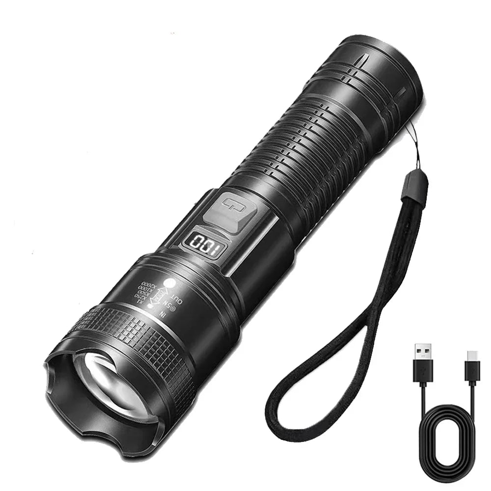SmartGearPros 1,600,000 LM Super Bright Flashlight – USB Rechargeable, Long-Range Tactical Torch for Camping & Emergencies