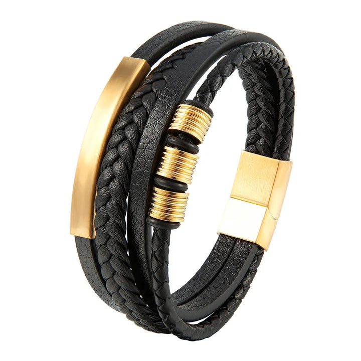 SmartGearPros Men's Rope Bracelet – Stainless Steel Charm Wristband for Style, Strength & Gifting