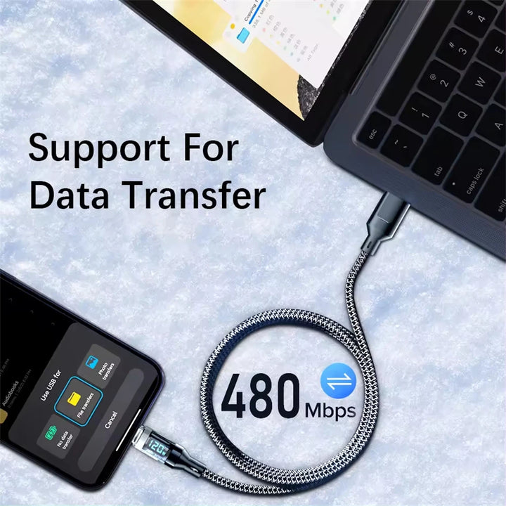 SmartGearPros HyperCharge 120W Cable – Type-C Fast Charger for Phones, Tablets & Laptops