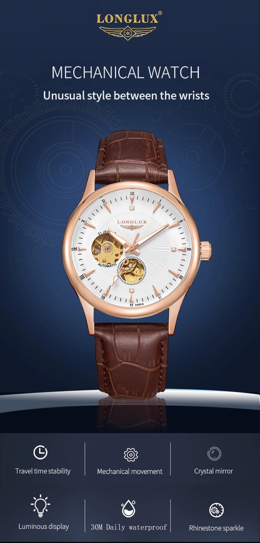 Watch presented in luxury gift box with cushion insert