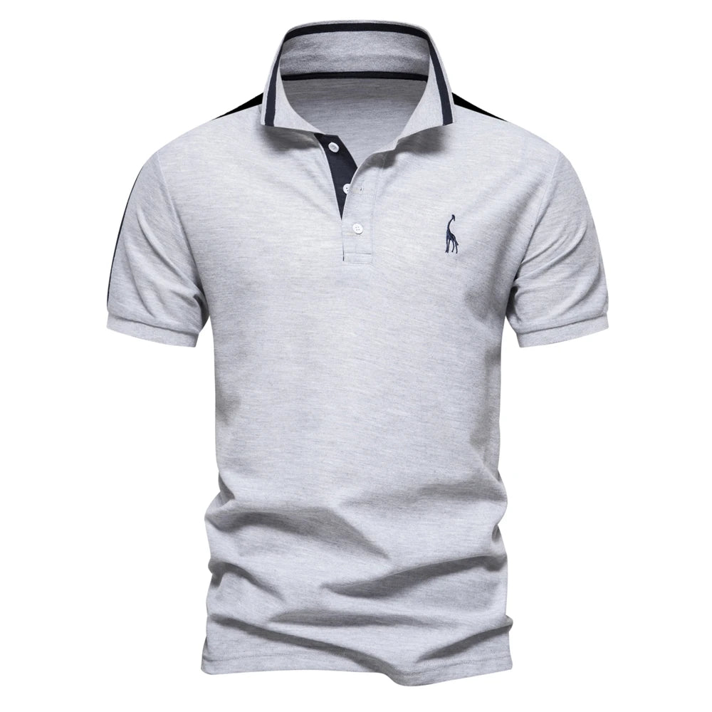 SmartGearPros Embroidered Polo – Men’s Cotton Shirt with Giraffe Design for Casual Class