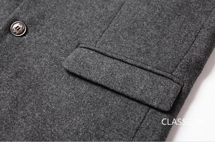 SmartGearPros Men's Winter Cashmere Wool Trench Coat – Slim Fit, Warm & Stylish Business Jacket (4X)