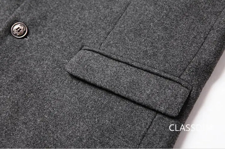 SmartGearPros Men's Winter Cashmere Wool Trench Coat – Slim Fit, Warm & Stylish Business Jacket (4X)