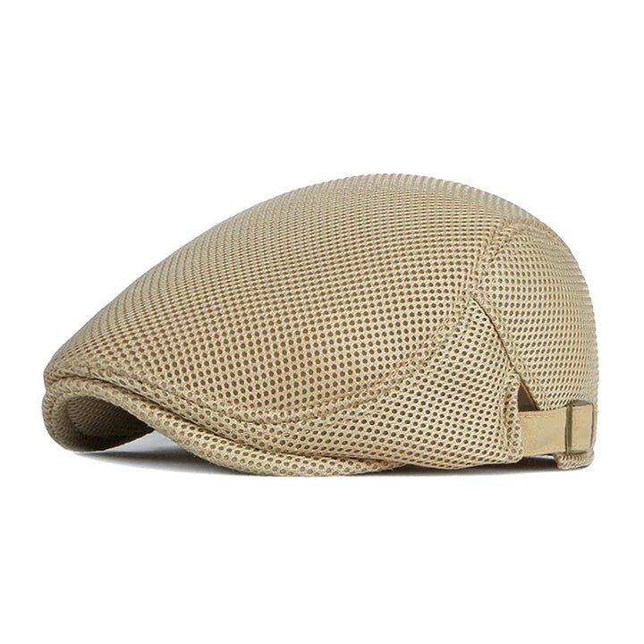 1Pc Mens Casual Hat Berets Caps For Spring Summer Autumn Flat Cap Breathable Mesh Cap Flat Peaked Beret Hats Golf Hat product image showing features or usage