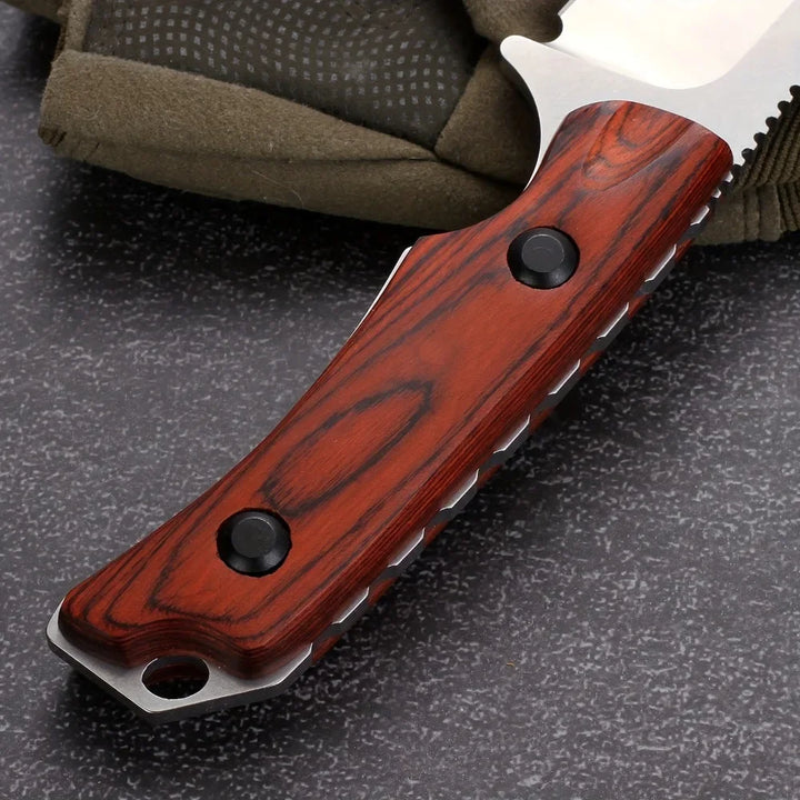 SmartGearPros BM 15017 Hunt Hidden Canyon Hunter Fixed Knife - 8Cr13Mov Blade Stabilized Wood Tactical