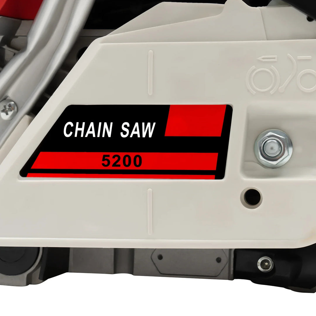 22 Inch 52Cc Gasoline Chainsaw Single Cylinder Air Cooled 2 Stroke Chainsaw Cutting Wood Gas Sawing 7500Rpm For Cutting Wood product image showing features or usage