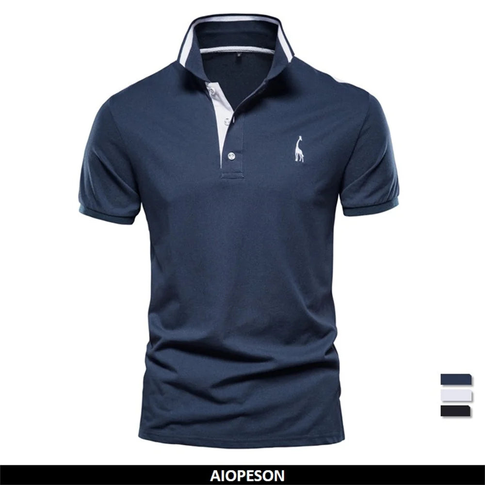 SmartGearPros Embroidered Polo – Men’s Cotton Shirt with Giraffe Design for Casual Class