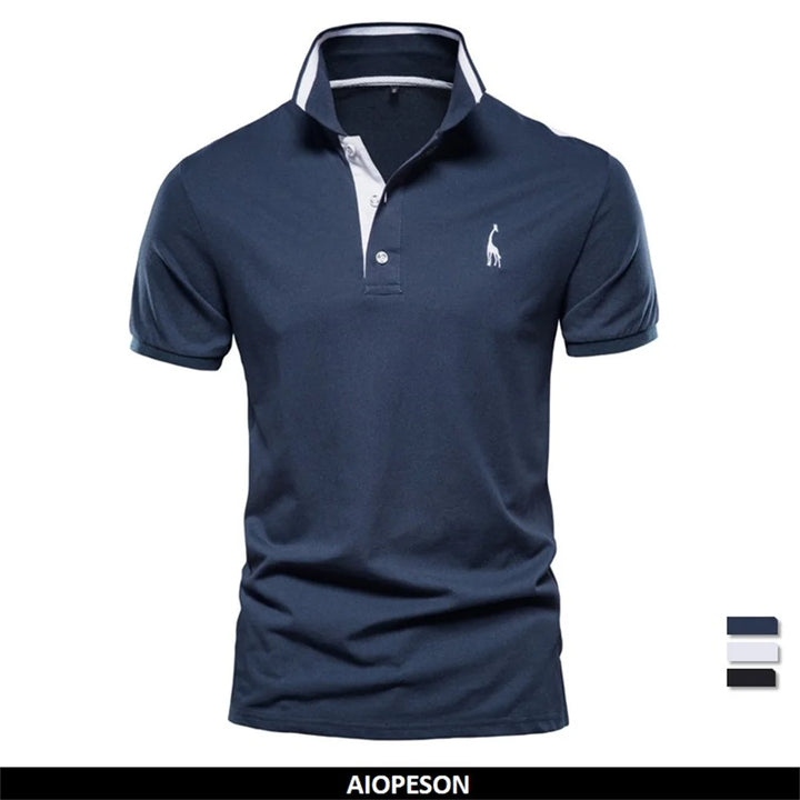 SmartGearPros Embroidered Polo – Men’s Cotton Shirt with Giraffe Design for Casual Class