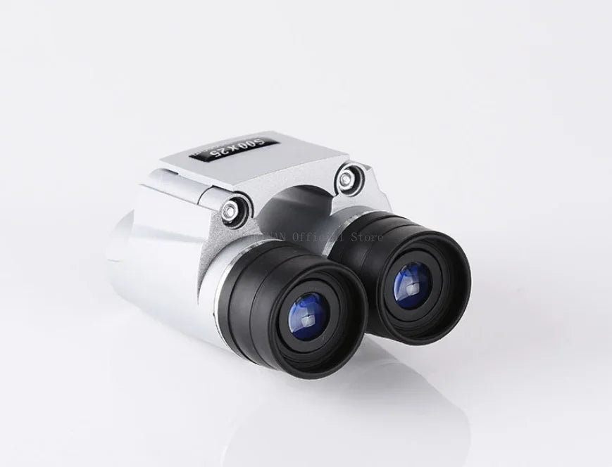 Digital microscope with dual lenses on a white background
