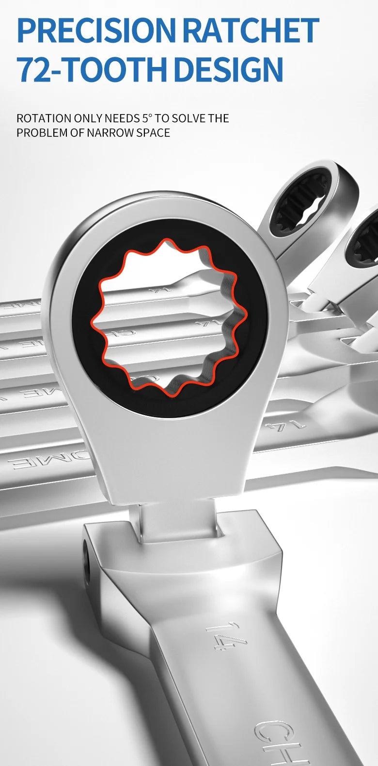 Ratchet wrench set used for automotive repair task