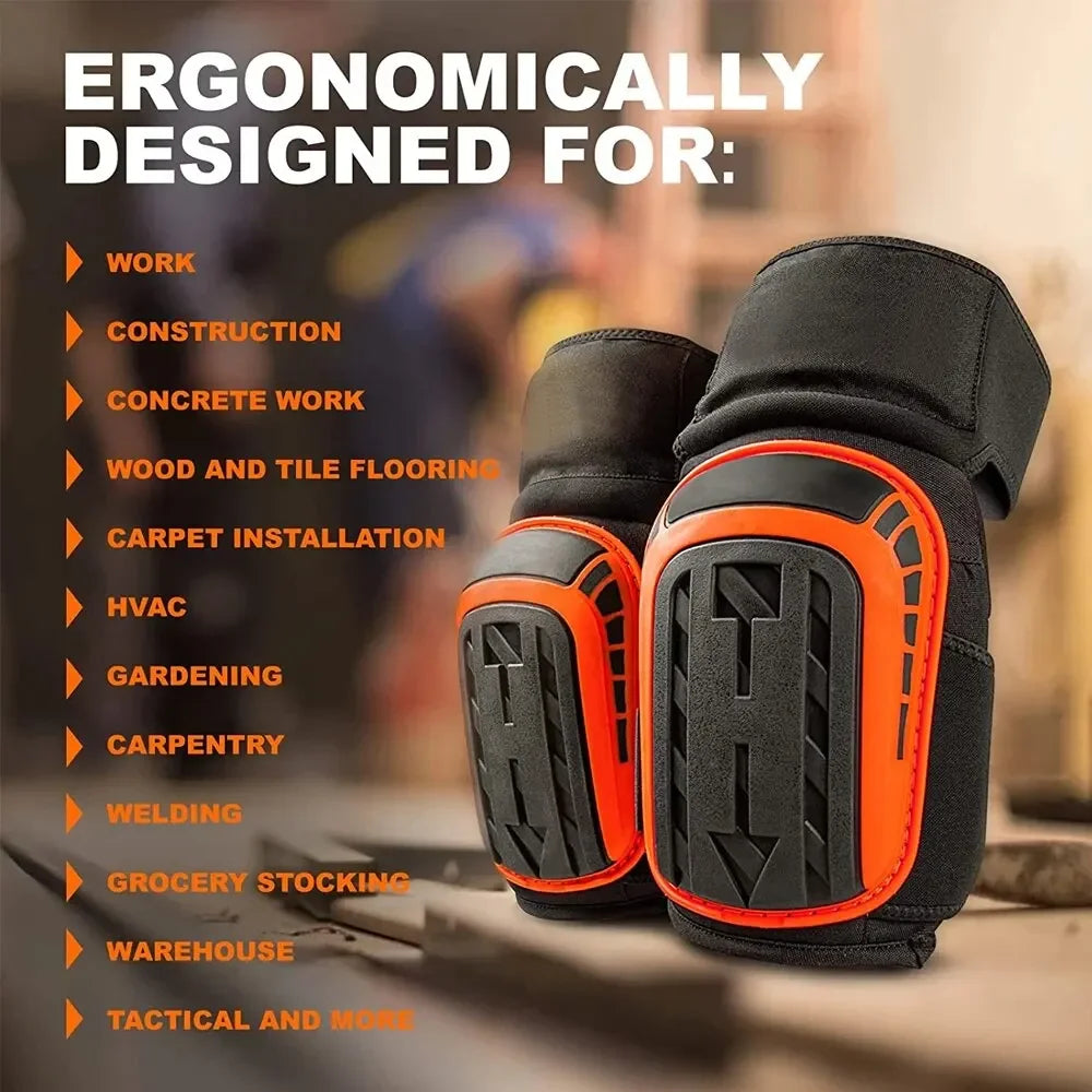 Professional Heavy Duty Eva Foam Padding Knee Pads With Comfortable Gel Cushion And Adjustable Straps For Working Gardning product image showing features or usage