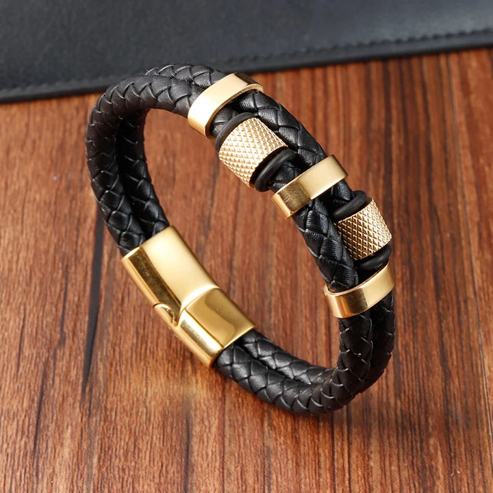 SmartGearPros Men's Rope Bracelet – Stainless Steel Charm Wristband for Style, Strength & Gifting