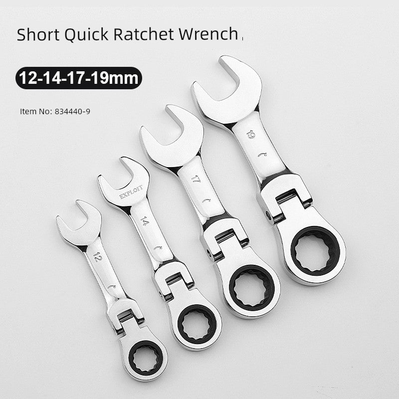 SmartGearPros Short Handle Fast Ratchet Wrench – Dual-Purpose, Labor-Saving, Offset Spanner (10-13mm)