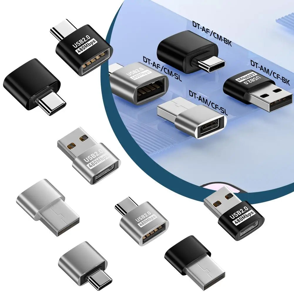 SmartGearPros USB to Type-C Adapter | Universal OTG USB-C to USB-A & Micro USB Converter | Fast Data Transfer & Charging for Huawei, POCO, Laptops & More