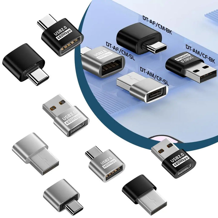 SmartGearPros USB to Type-C Adapter | Universal OTG USB-C to USB-A & Micro USB Converter | Fast Data Transfer & Charging for Huawei, POCO, Laptops & More