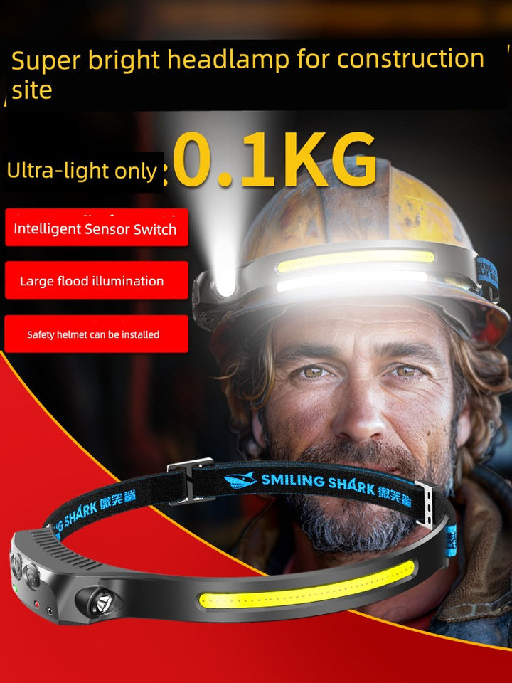 SmartGearPros Ultra-Light Sensor Headlamp – Strong LED Work Helmet Light for Outdoor & Night Work