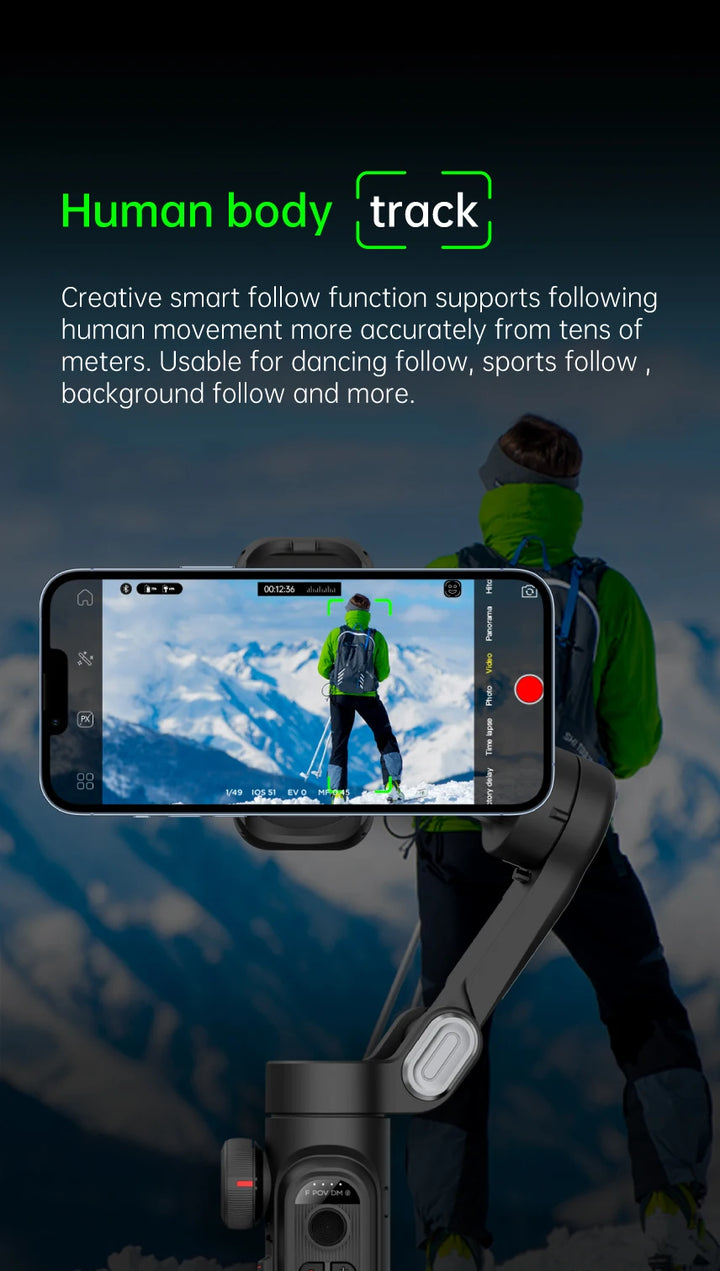 SmartGearPros AOCHUAN 3-Axis Gimbal – Handheld Smartphone Stabilizer with Smart Tracking & Anti-Shake Video Control
