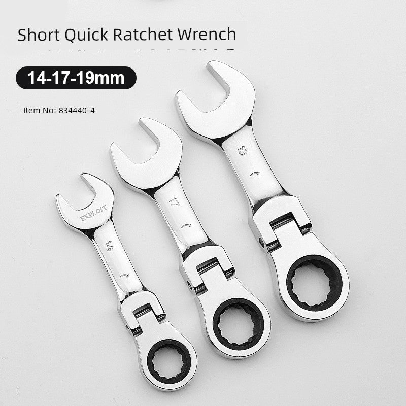 SmartGearPros Short Handle Fast Ratchet Wrench – Dual-Purpose, Labor-Saving, Offset Spanner (10-13mm)