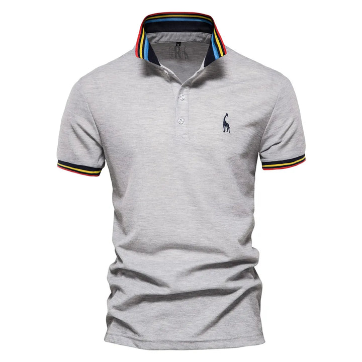 SmartGearPros Embroidered Polo – Men’s Cotton Shirt with Giraffe Design for Casual Class