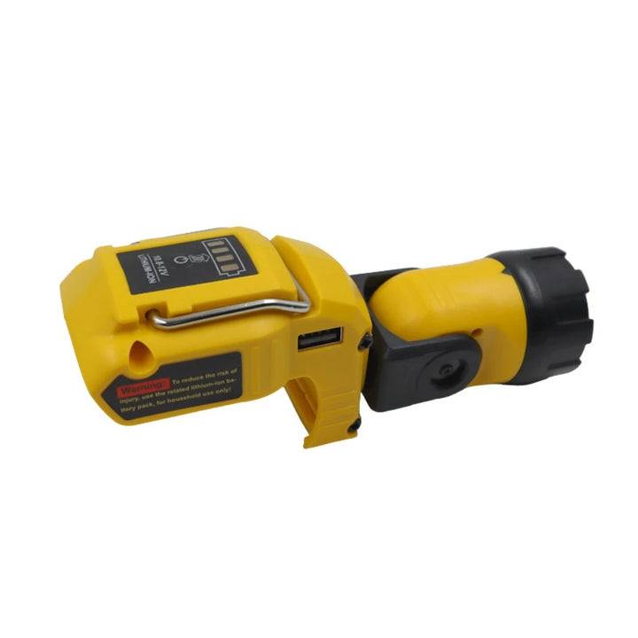 Side angle of flashlight unit showing cooling vents