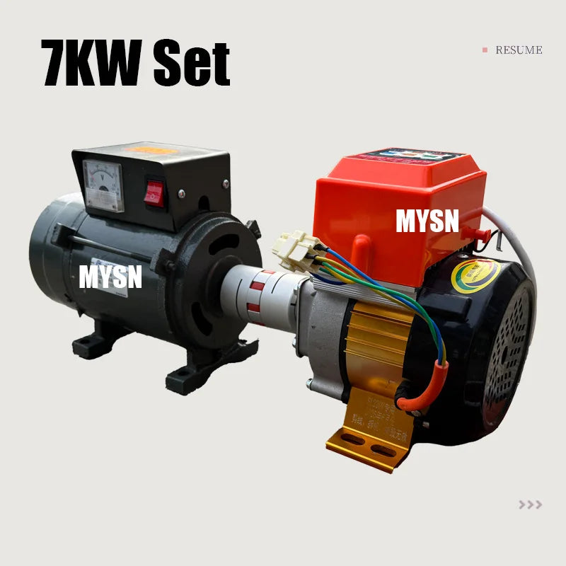 SmartGearPros Electric Generator 3KW-7KW - Magnetic Alternator Brushless Generator Set with Adjustable Speed Motor