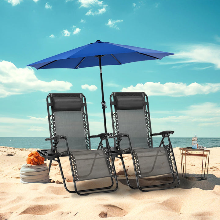 JHK Zero Gravity Recliner Set – 2-Pack Portable Outdoor Lounge Chairs