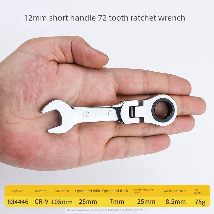 SmartGearPros Short Handle Fast Ratchet Wrench – Dual-Purpose, Labor-Saving, Offset Spanner (10-13mm)