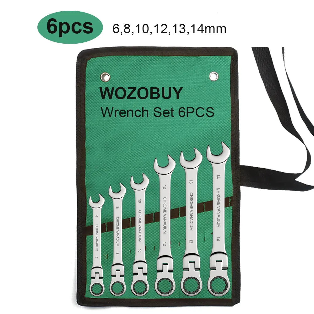 SmartGearPros Ratchet Wrench Set – 8-22mm Metric Combination Kit with Canvas Bag