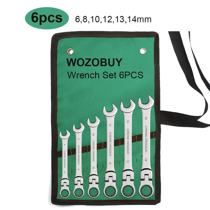 SmartGearPros Ratchet Wrench Set – 8-22mm Metric Combination Kit with Canvas Bag