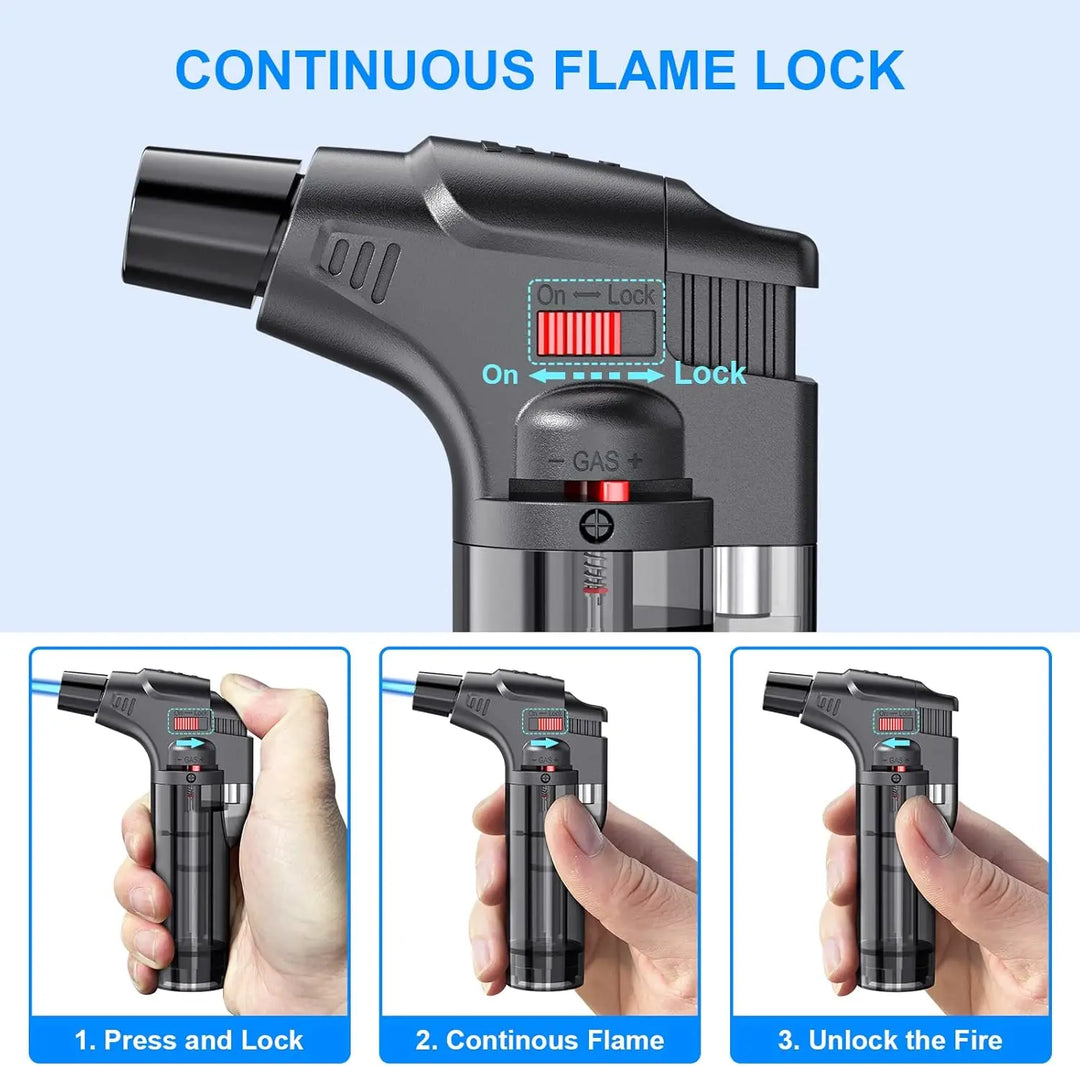 SmartGearPros Torch Lighter - Refillable Jet Flame Butane Lighter
