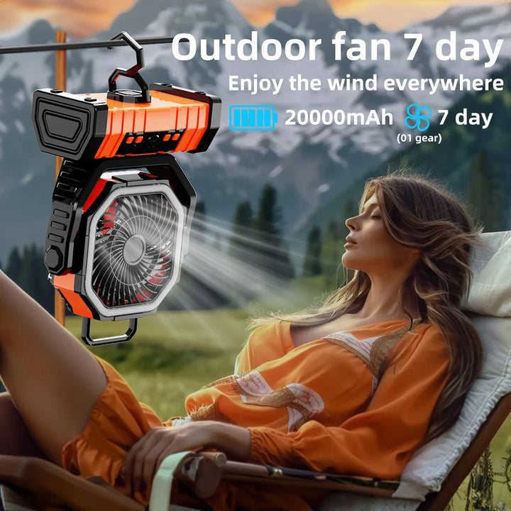 SmartGearPros 20000mAh Rechargeable Fan – Portable Cooling Power for Camping, Garage & Emergency Use