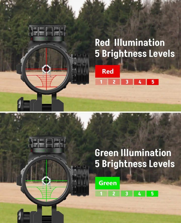 4-16x50 AO Rifle Scope Combo – Rangefinder, Red Dot & Green Laser