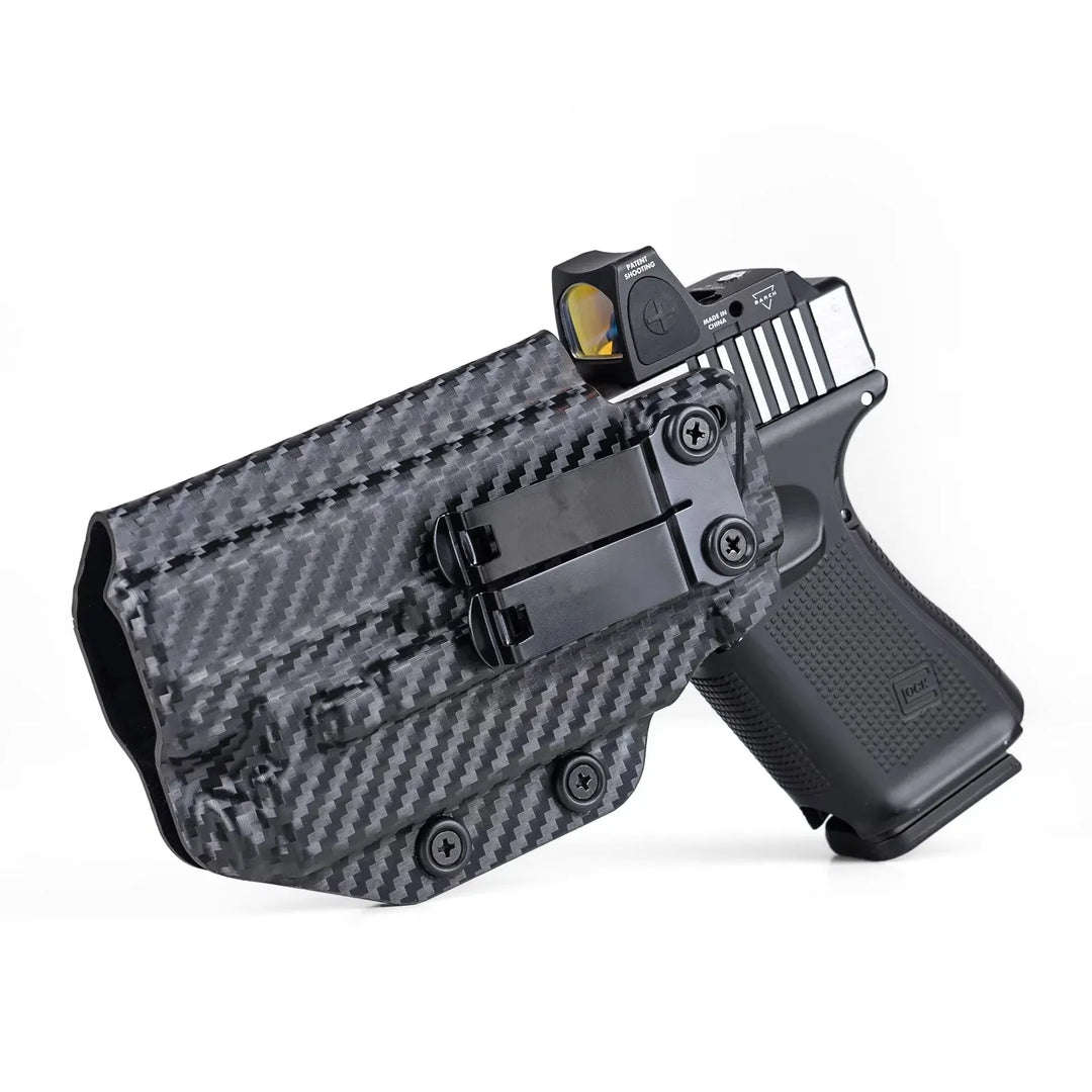 SmartGearPros IWB Kydex Holster for Glock 19 - Olight Baldr S Tactical Flashlight Optic Cut Appendix