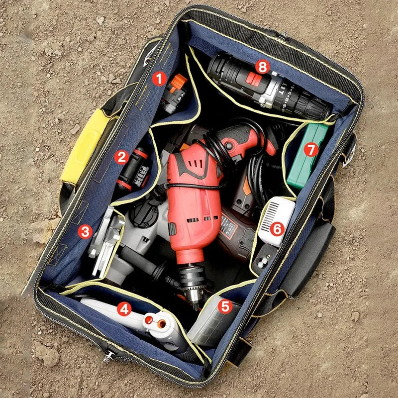 SmartGearPros 23-inch Heavy-Duty Tool Bag – Waterproof, Large Capacity, Multi-Pocket Organizer