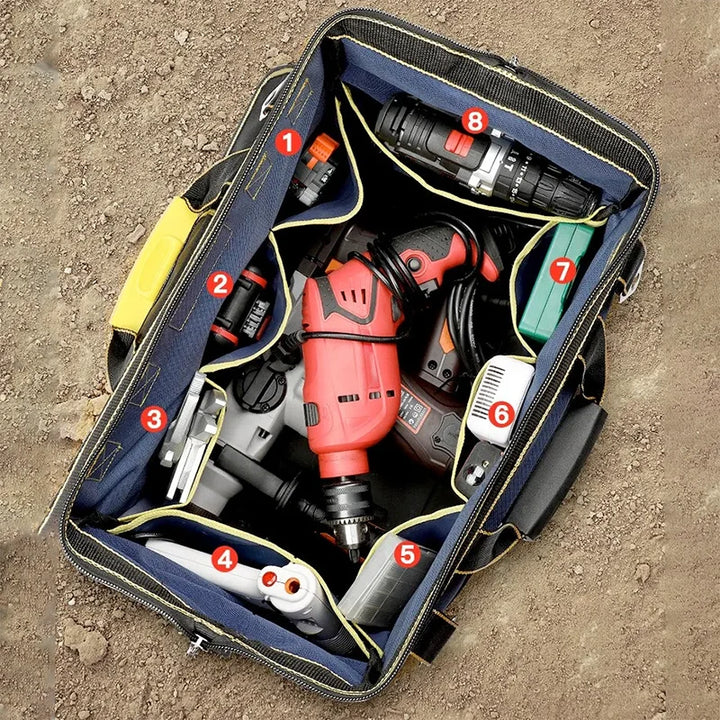 SmartGearPros 23-inch Heavy-Duty Tool Bag – Waterproof, Large Capacity, Multi-Pocket Organizer