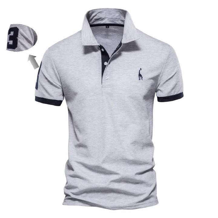 SmartGearPros Embroidered Polo – Men’s Cotton Shirt with Giraffe Design for Casual Class
