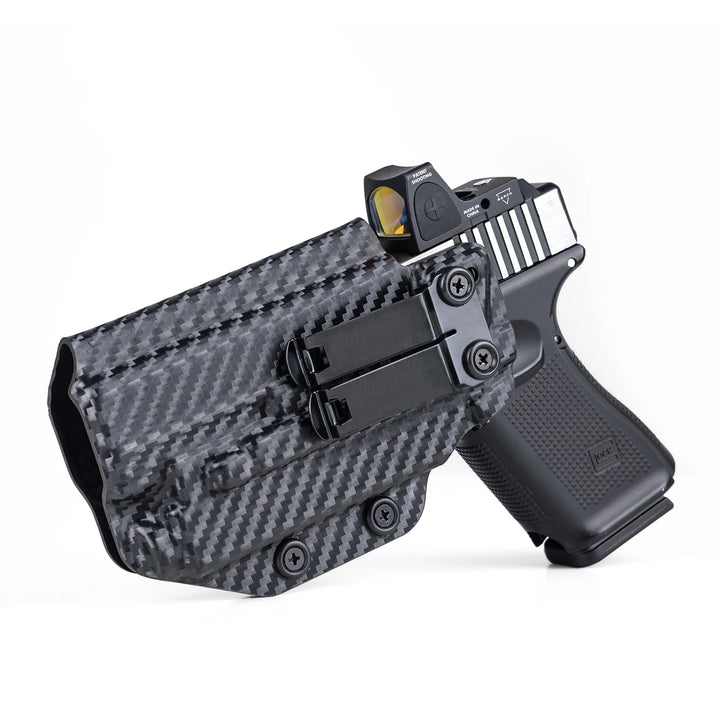 SmartGearPros IWB Kydex Holster for Glock 19 - Olight Baldr S Tactical Flashlight Optic Cut Appendix
