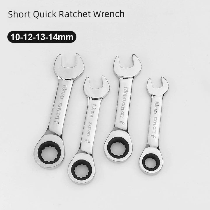 SmartGearPros Short Handle Fast Ratchet Wrench – Dual-Purpose, Labor-Saving, Offset Spanner (10-13mm)