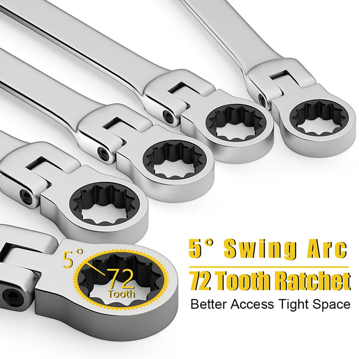 SmartGearPros Ratchet Wrench Set – 8-22mm Metric Combination Kit with Canvas Bag