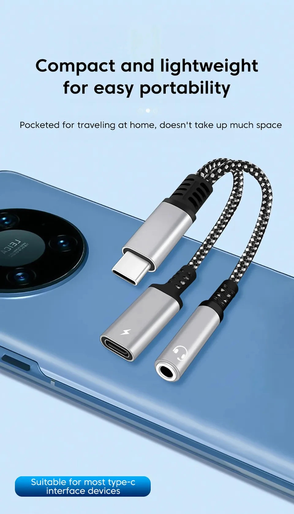 SmartGearPros USB-C to 3.5mm Adapter – 2-in-1 Audio + Charging Converter for Type-C Devices
