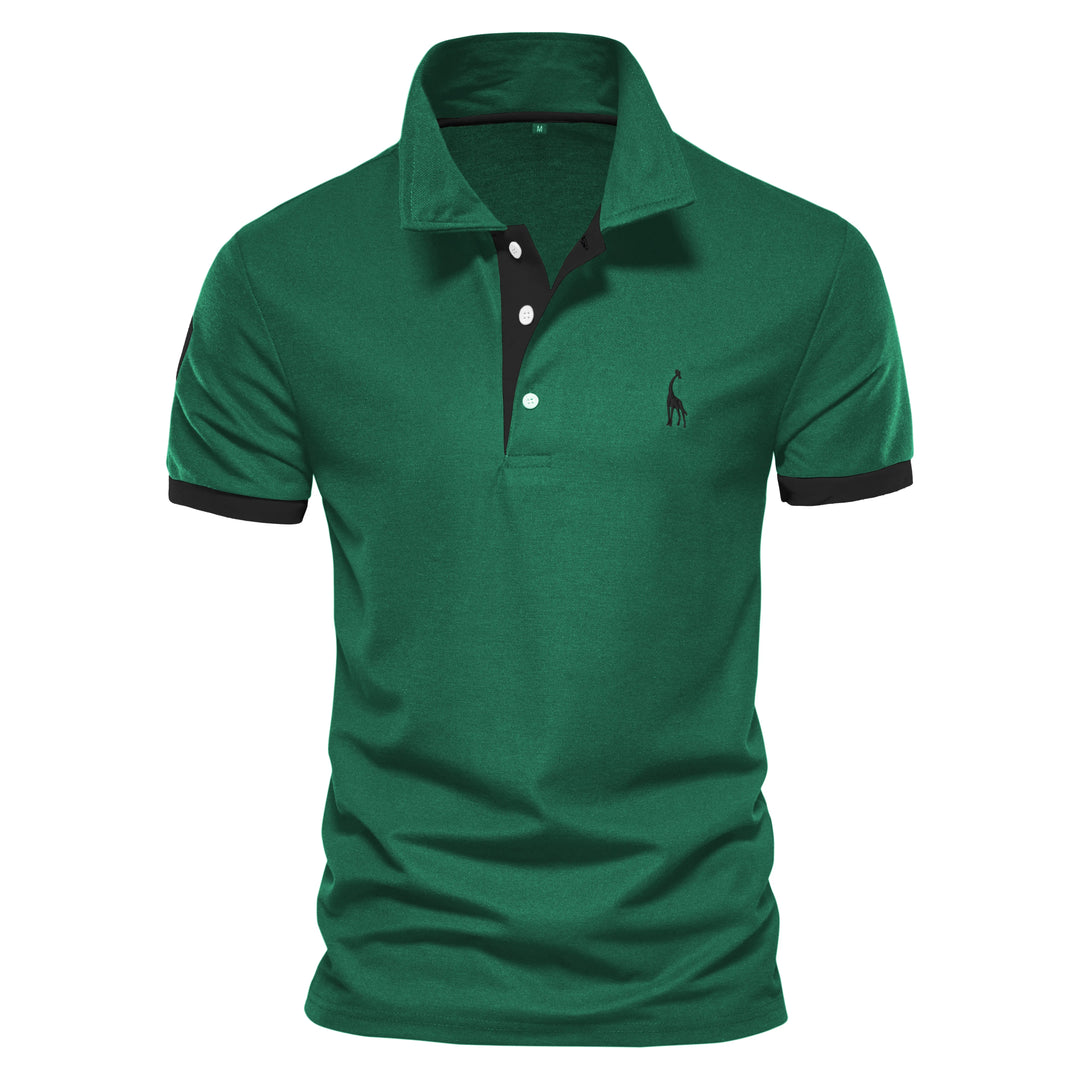 SmartGearPros WildStride Polo – Embroidered Giraffe, Bold Color Blocks & Cool Comfort