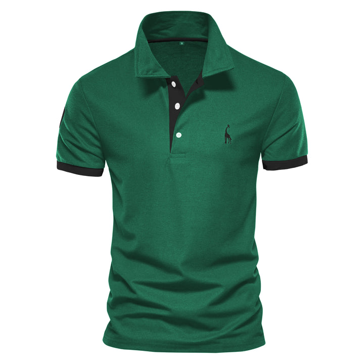 SmartGearPros WildStride Polo – Embroidered Giraffe, Bold Color Blocks & Cool Comfort