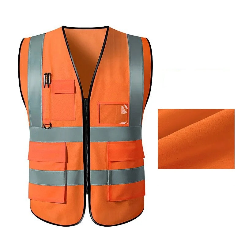 SmartGearPros SmartGearPros Multi-Pocket High-Visibility Safety Vest – Breathable Reflective Workwear for Construction, Traffic Control & Outdoor Safety
