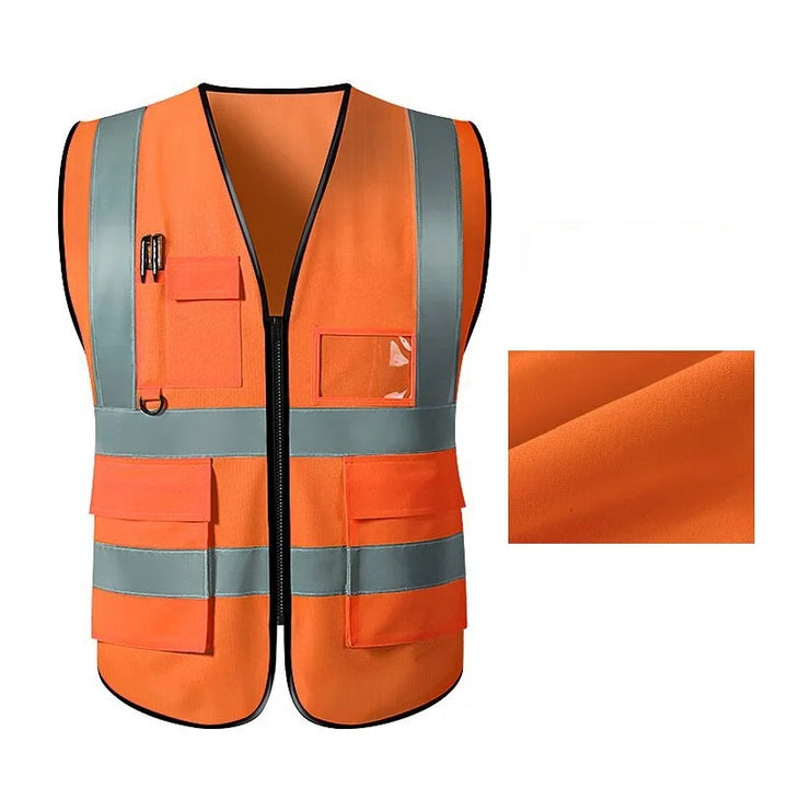 SmartGearPros SmartGearPros Multi-Pocket High-Visibility Safety Vest – Breathable Reflective Workwear for Construction, Traffic Control & Outdoor Safety